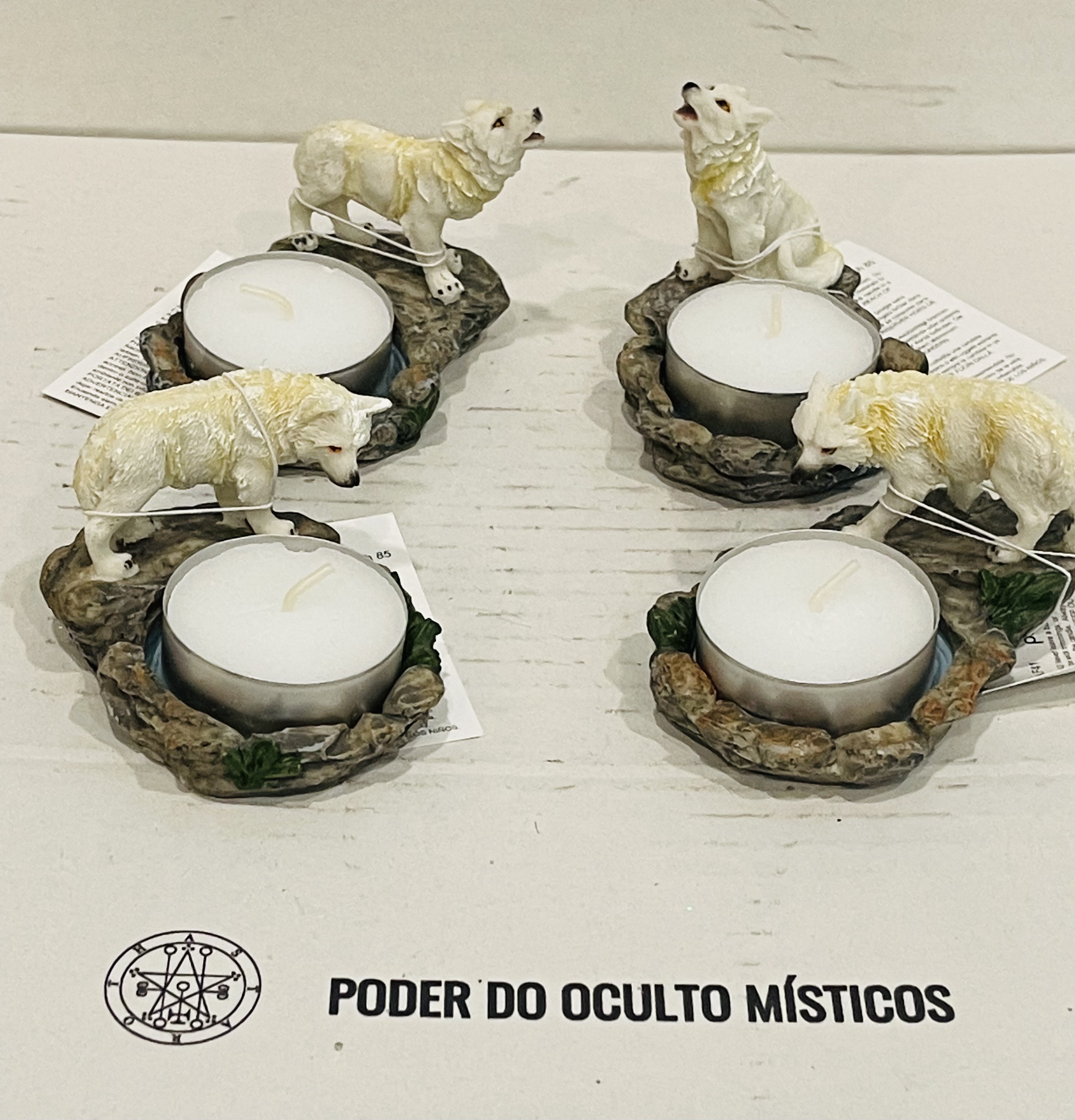 PORTA VELAS LOBO PROTECTOR