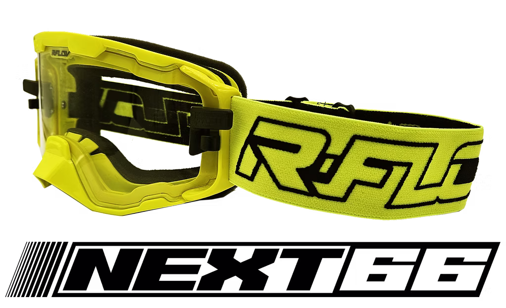 Óculos de proteção ventilado R-Flow NEXT, Amarelo Fluor + Preto