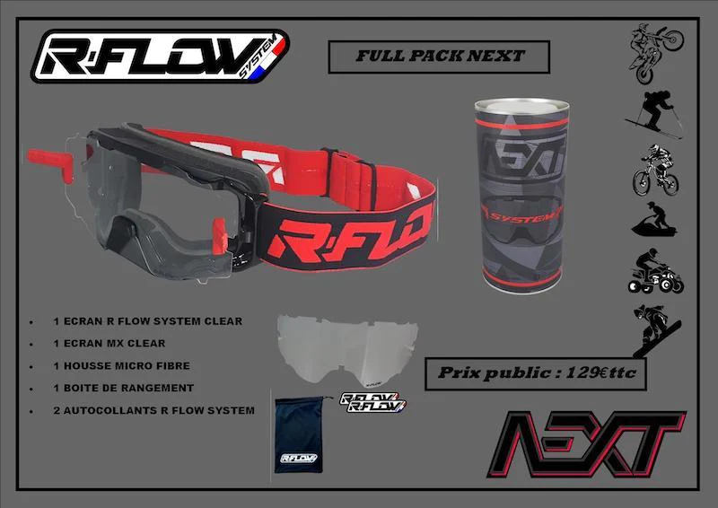 Óculos de proteção ventilado R-Flow NEXT, Vermelho