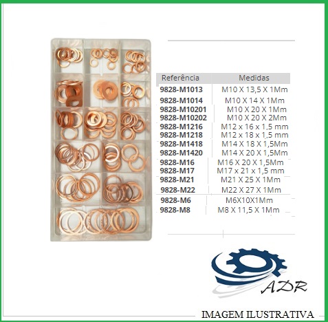 KIT ANILHAS P/ INJECTORES DIESEL