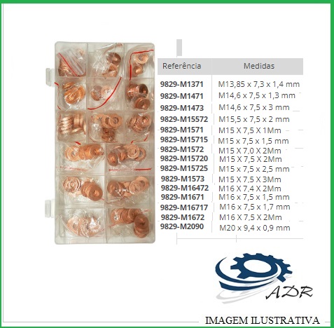 KIT ANILHAS COBRE P/ INJECTORES