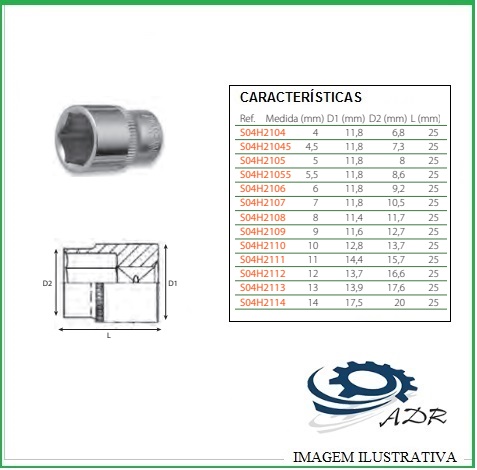 CHAVE CAIXA SEXT. 1/2´ - 25mm