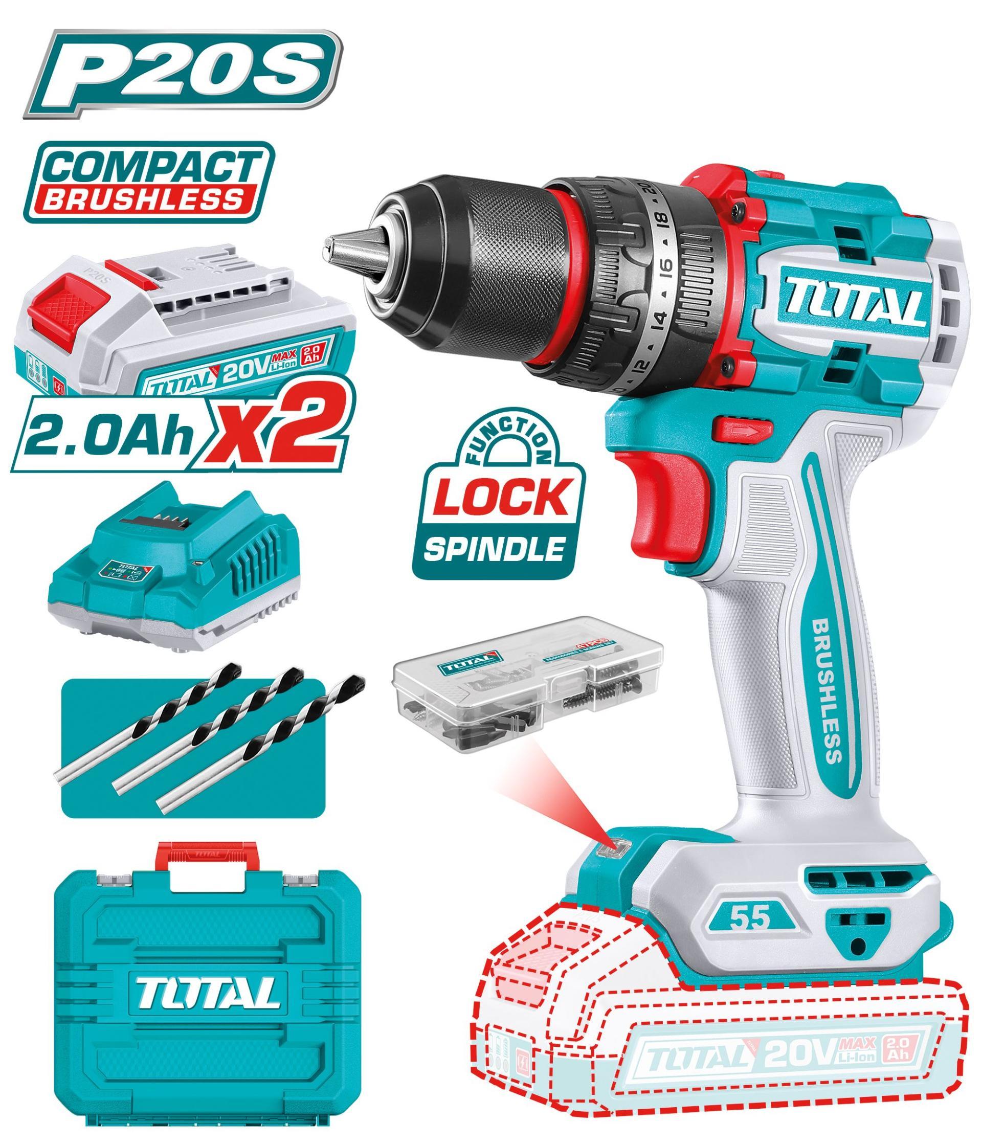 APARAFUSADORA PERCUSSAO BL55 BAT20V TIDLI20558E (41825) TOTAL