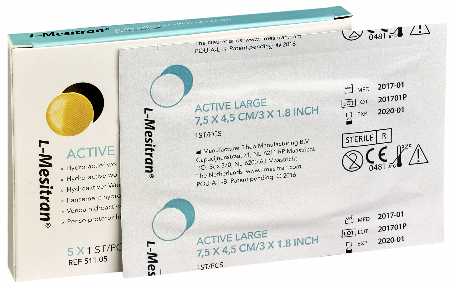 L-Mesitran Active Large - 4,5X7,5 cm Cx 5 Un