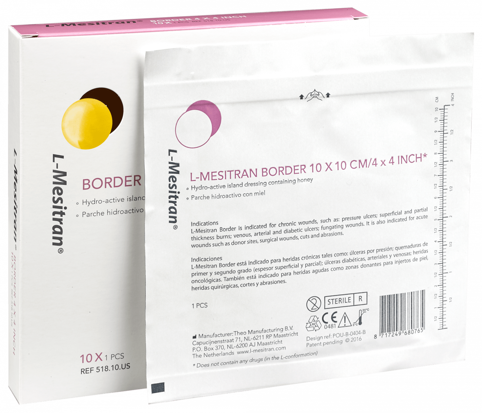 L-Mesitran Border - 10X10 cm Cx 10 Un 