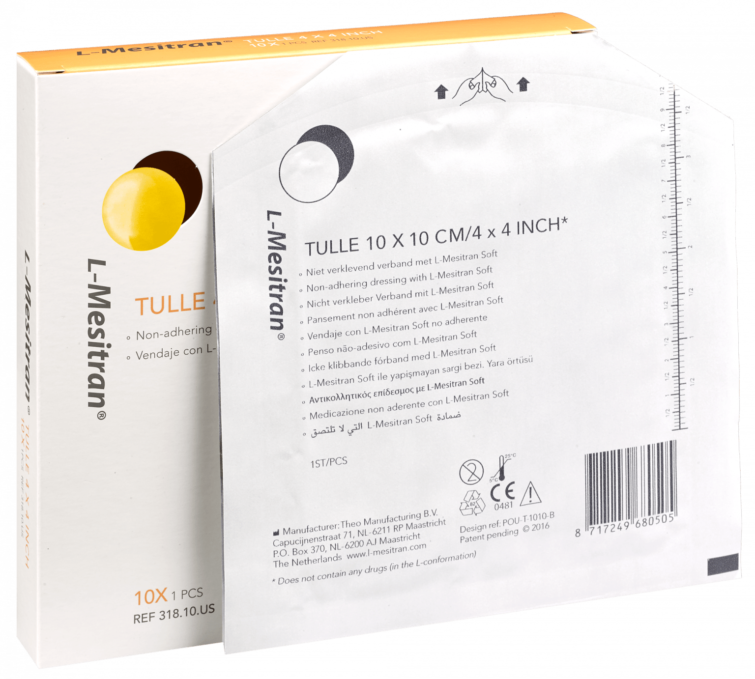 L-Mesitran Tulle - 10X10 cm Cx 10 Un