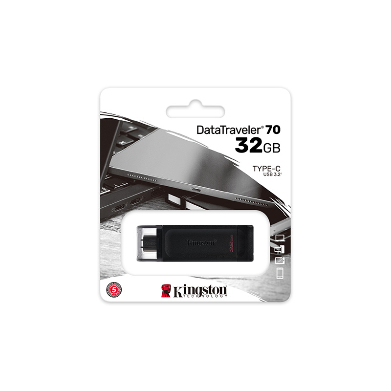 Pen Drive Kingston DataTraveler 70 - 32GB USB-C 3.2 Gen 1