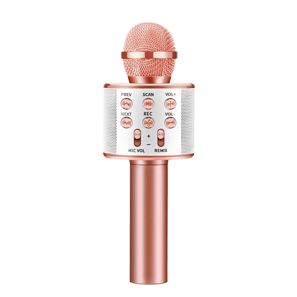 MICROFONE KARAOKE ROSE GOLD FUNTASTIC