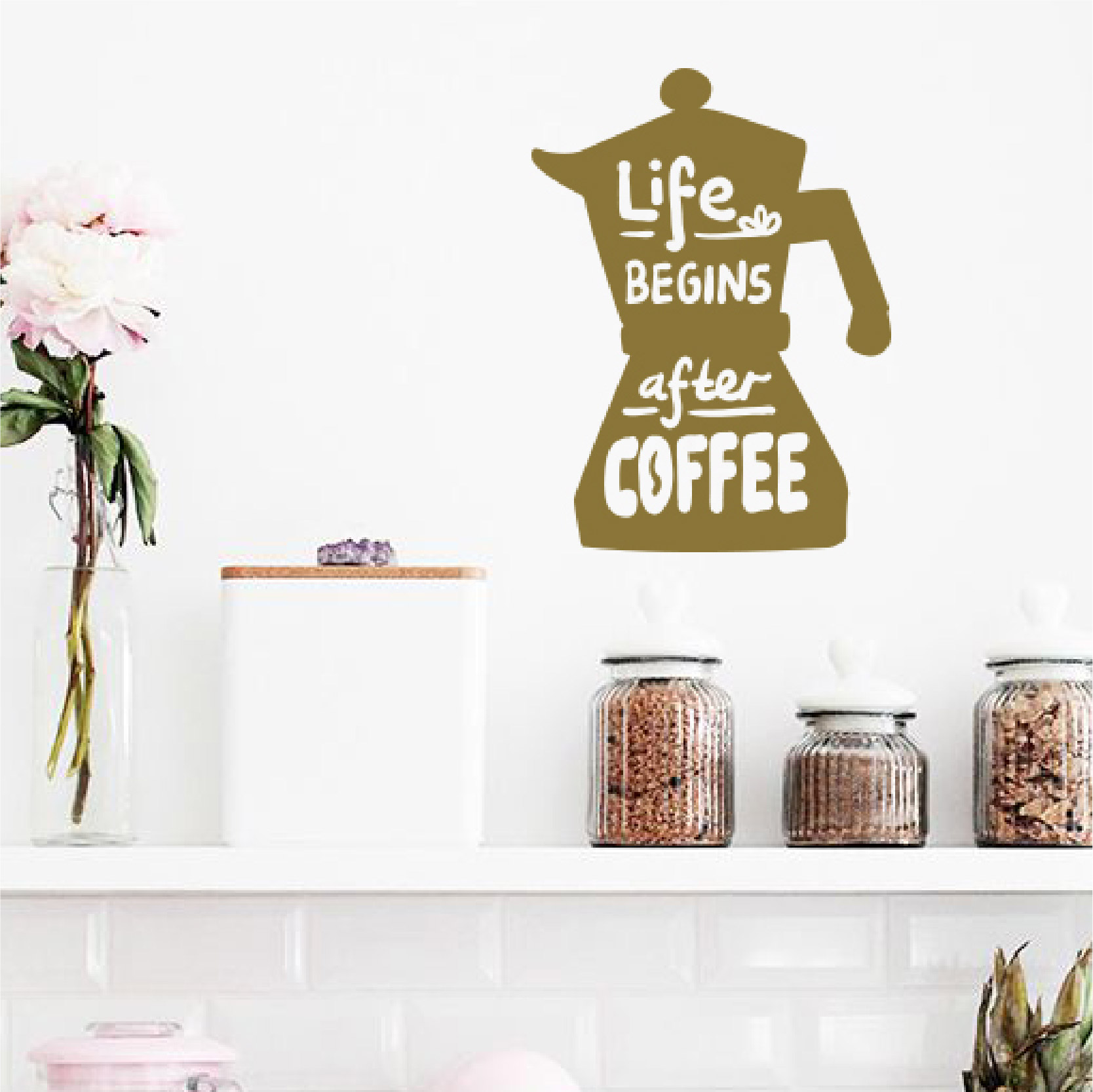Life begins after coffee - branco