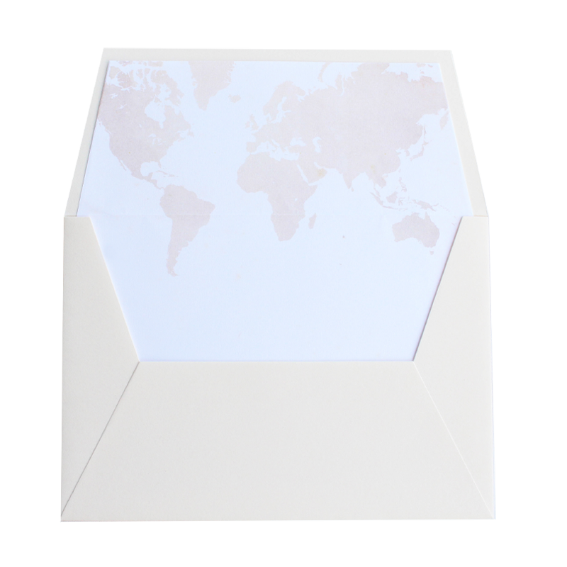 Envelope Pala recta, Rosa pálido + interior mapa - 1