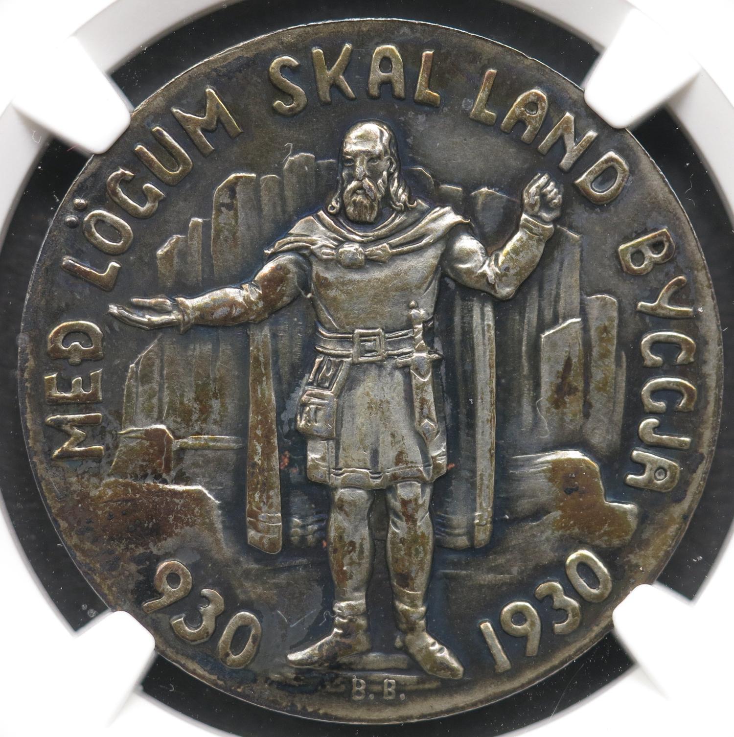 Islândia 5 Kronur 1930 Prata NGC MS63