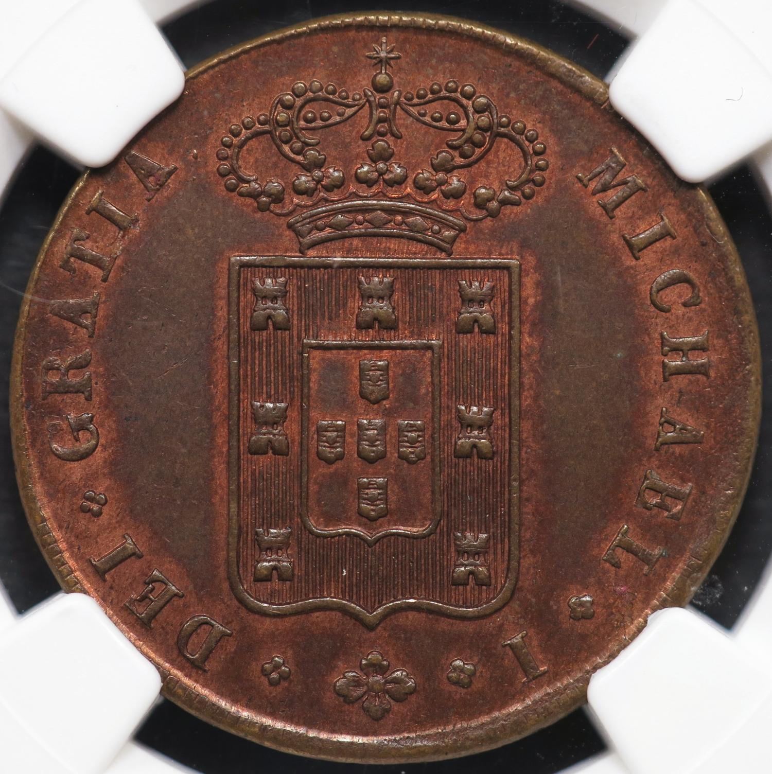 D. Miguel I V Réis 1829 Cobre NGC MS2 RB