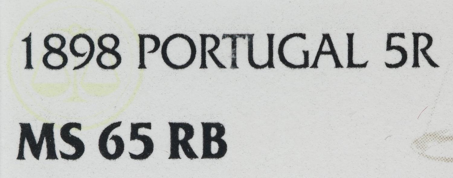 D. Carlos I 5 Réis 1898 Bronze NGC MS 65 RB