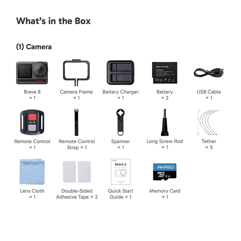 AKASO Brave 8 Sport KIT (64GSDcard)