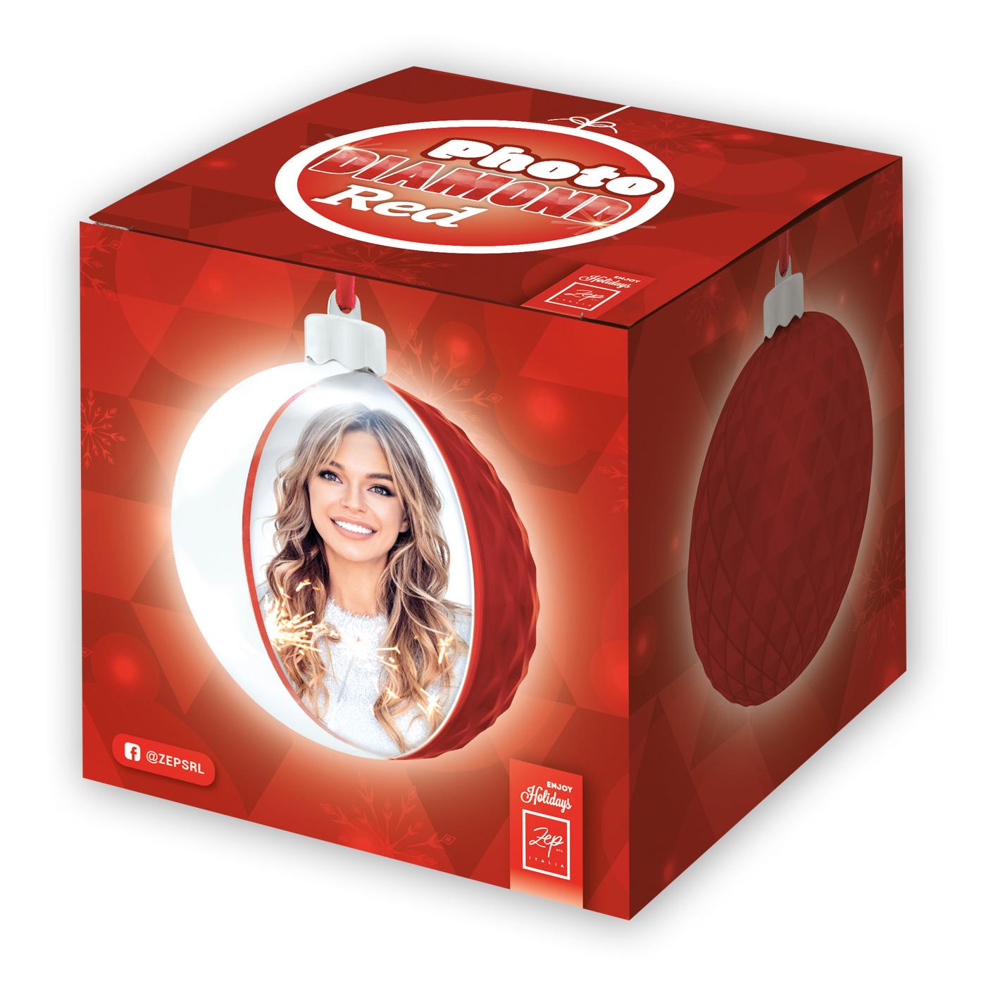 Moldura Zep Bola Diamond Red 10Cm Natal