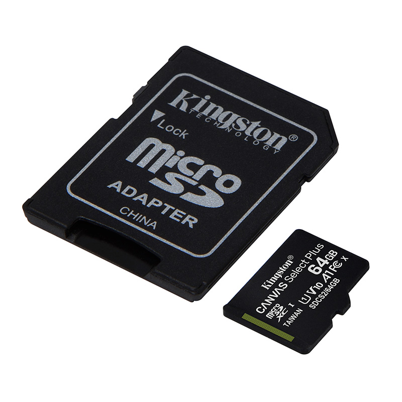 Kingston MicroSDXC 64GB Select 100R A1 C10+ ADP