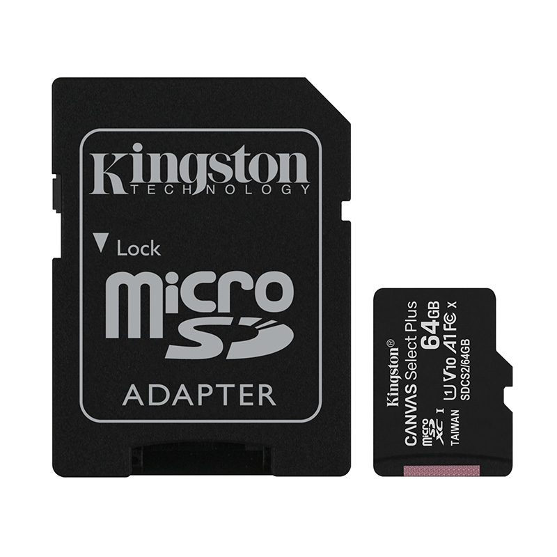 Kingston MicroSDXC 64GB Select 100R A1 C10+ ADP