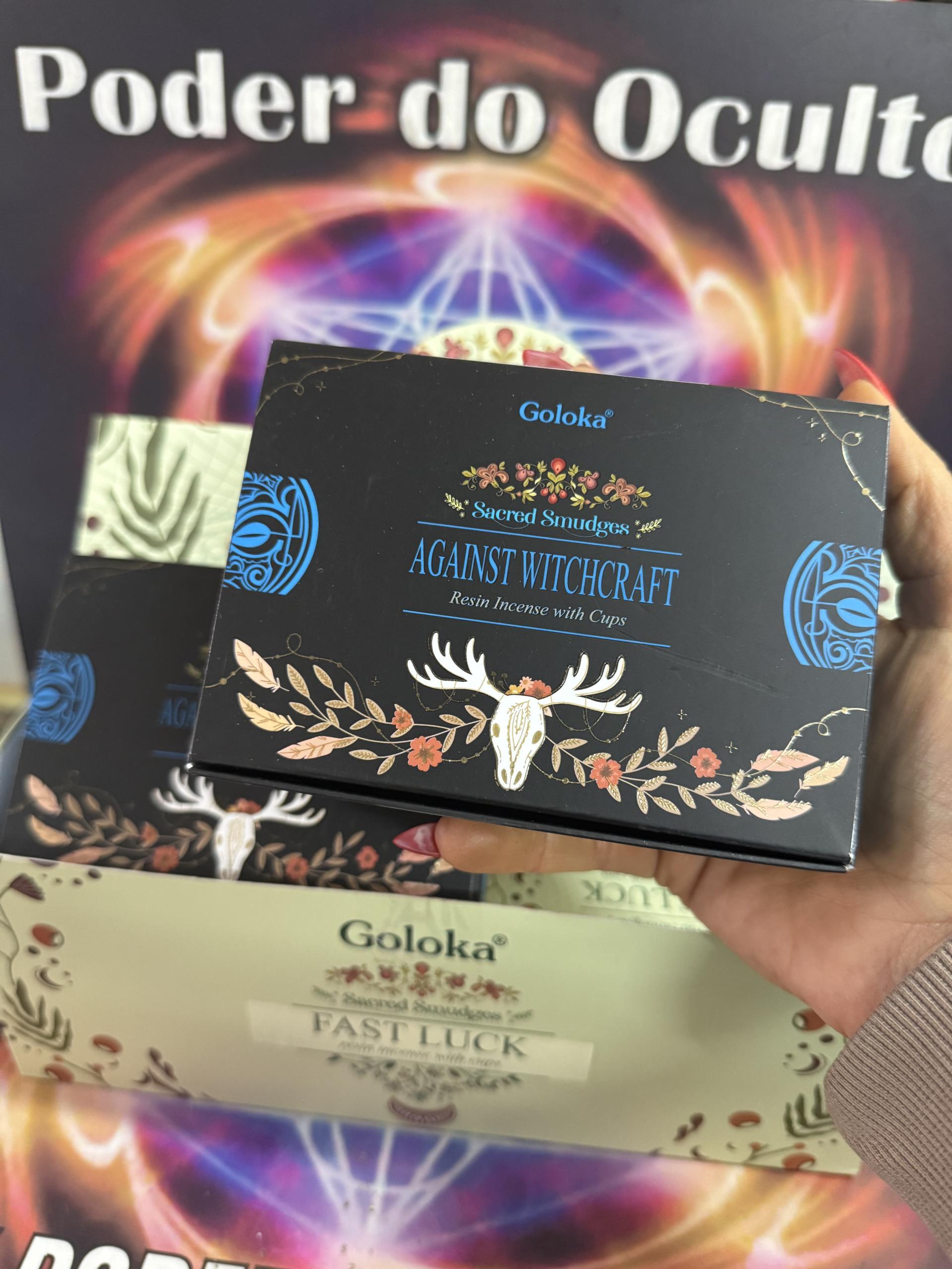 DEFUMADOR GOLOKA CONTRA BRUXARIA – RESINA COM COPOS DE CARVÃO