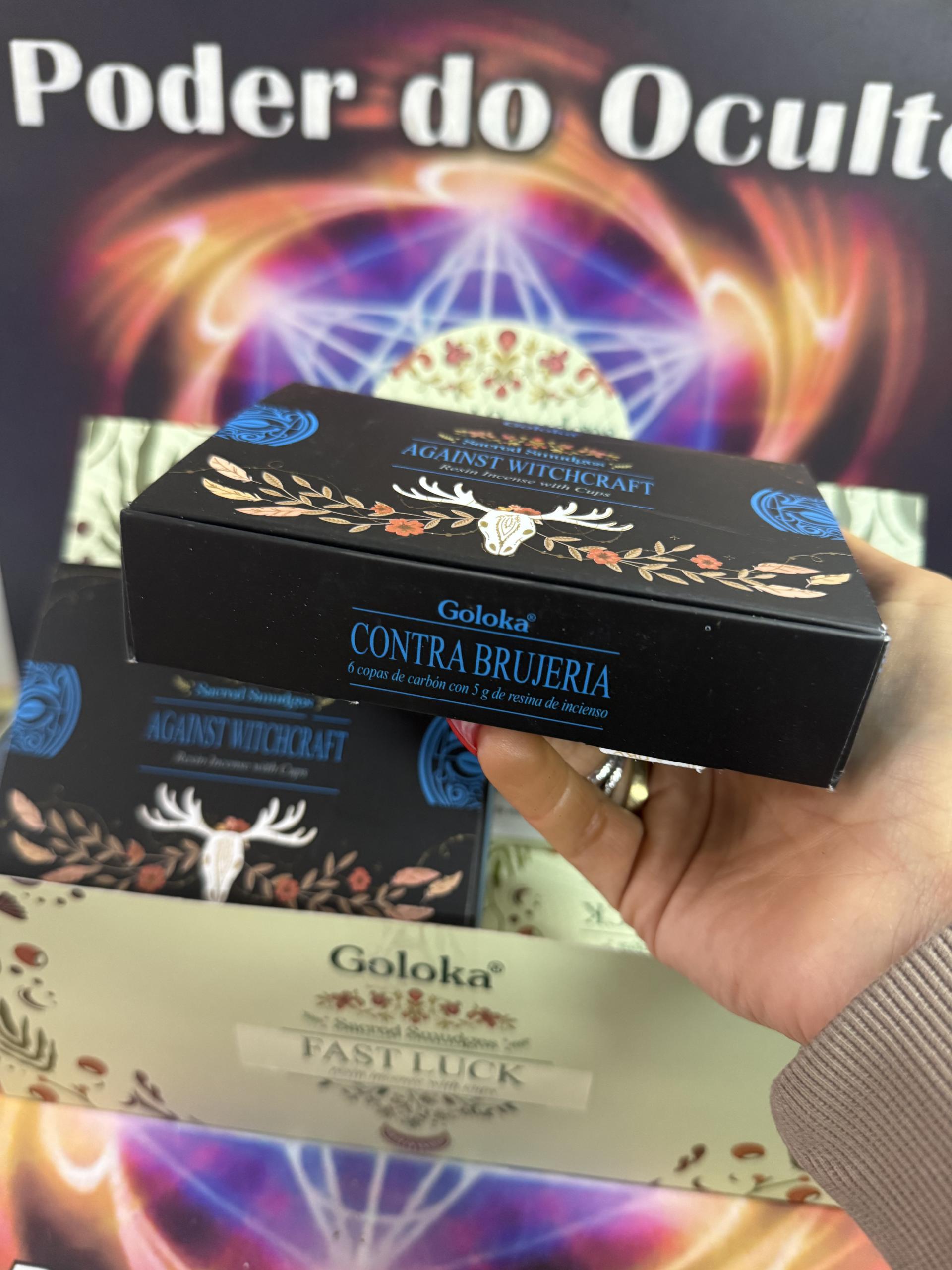 DEFUMADOR GOLOKA CONTRA BRUXARIA – RESINA COM COPOS DE CARVÃO