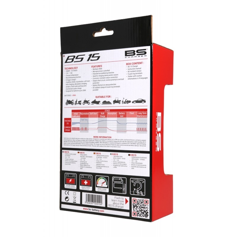 Carregador bateria inteligente BS BS15 1,5A