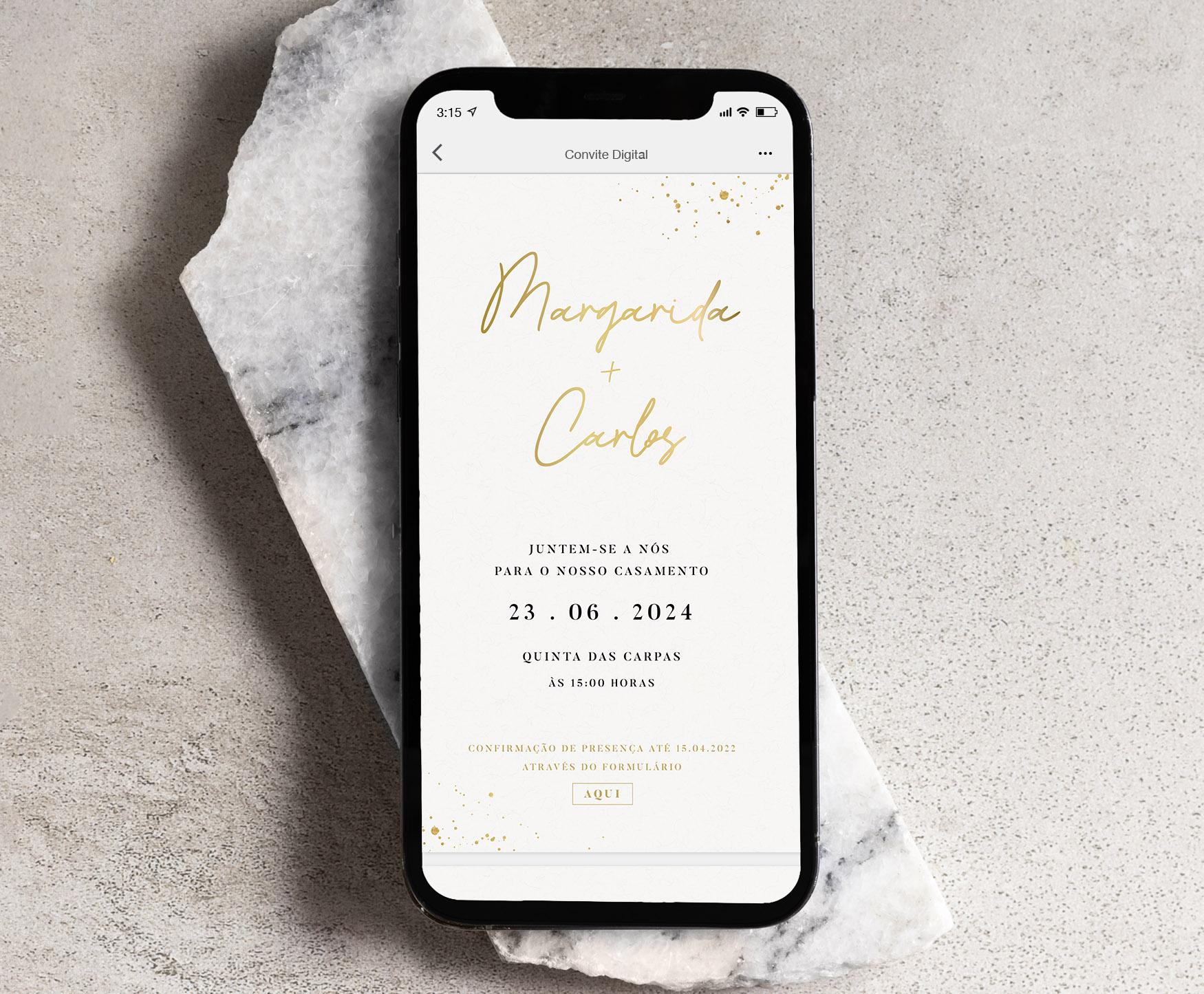 Convite Minimal Gold (c/ Mapa)