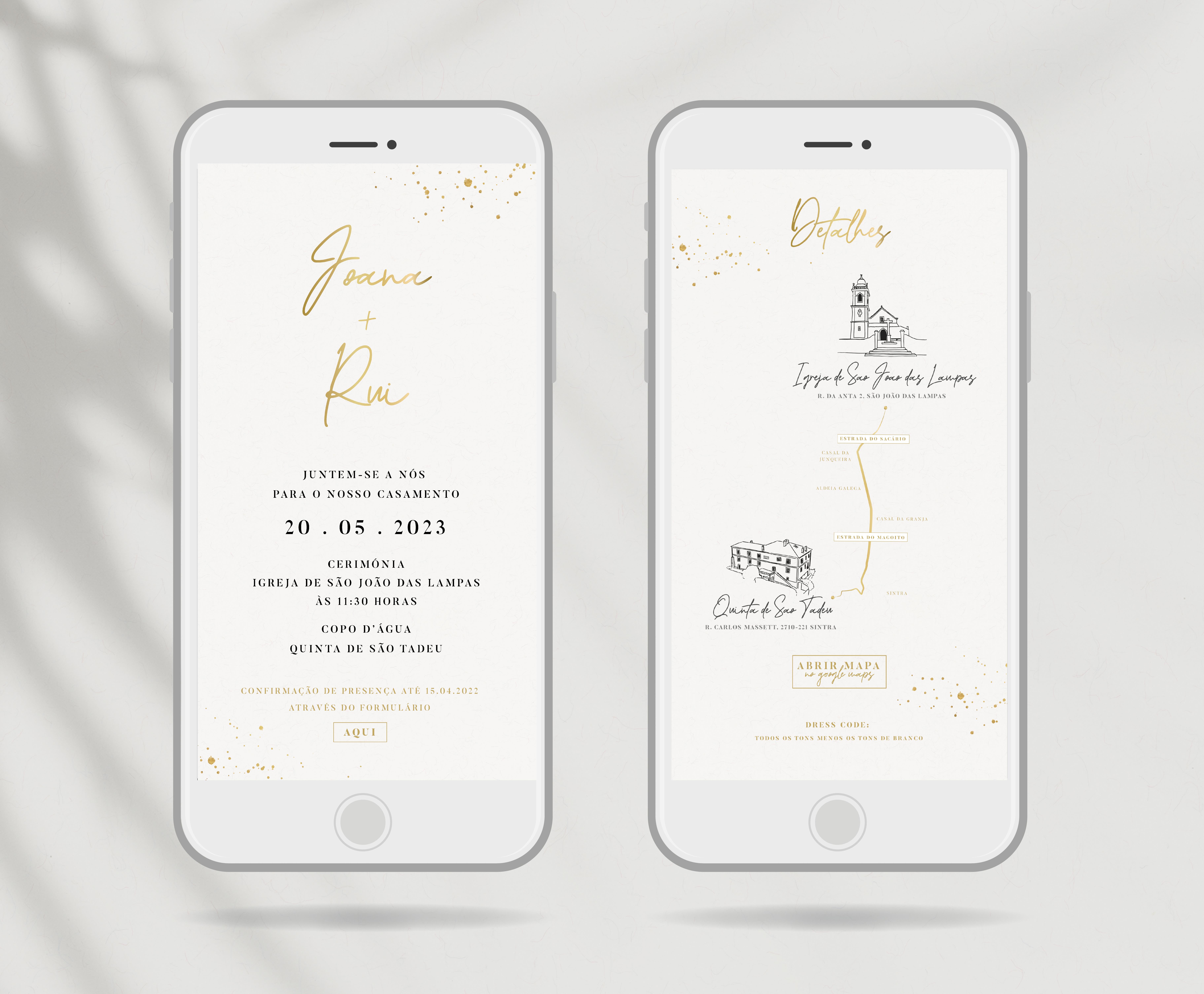 Convite Minimal Gold (c/ Mapa)