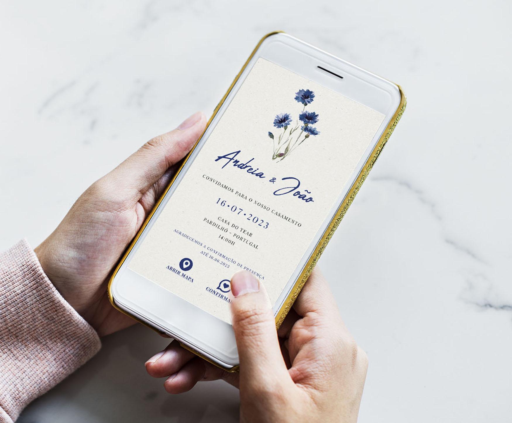 Convite Minimal Blue