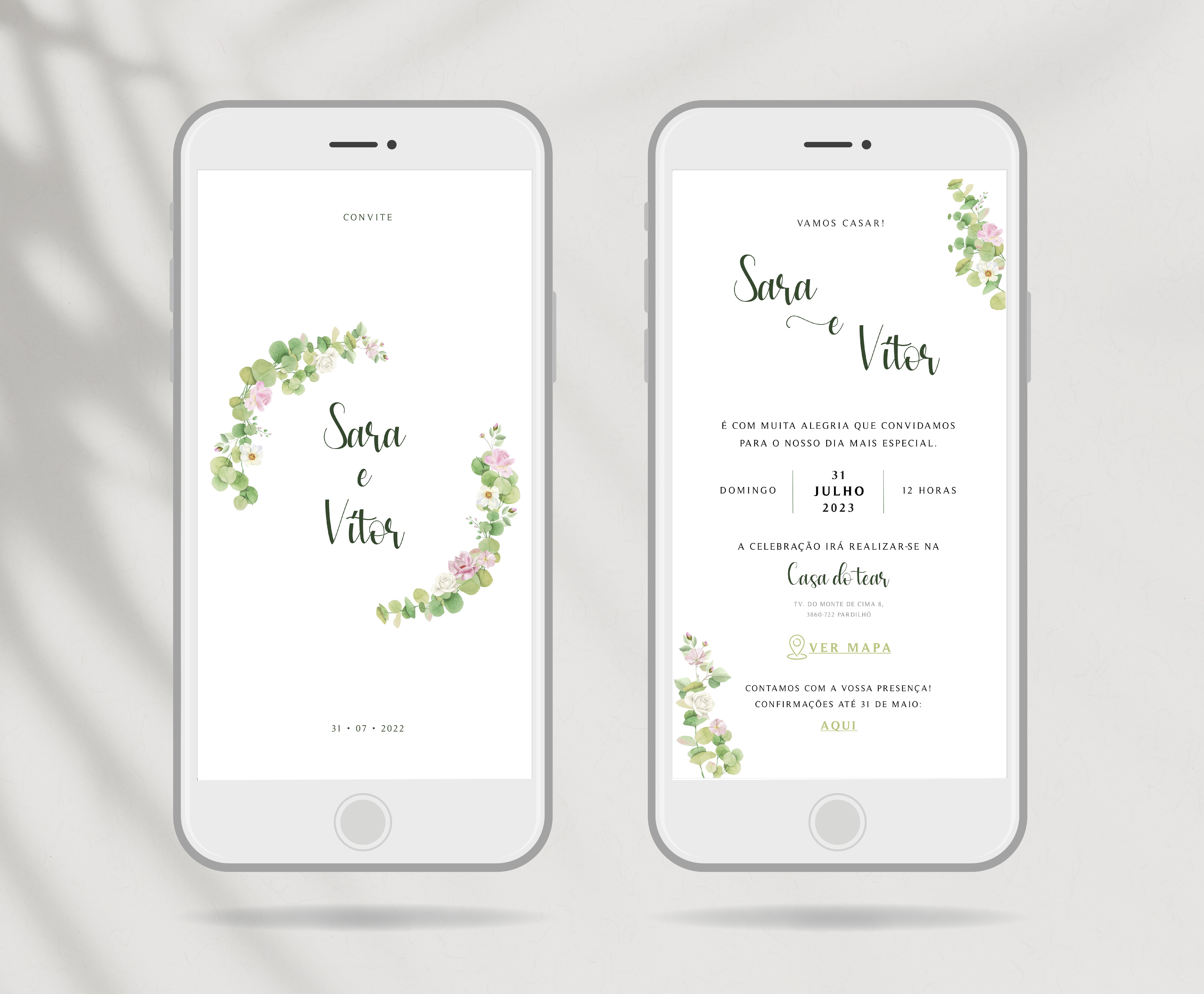 Convite Romantic Greenery