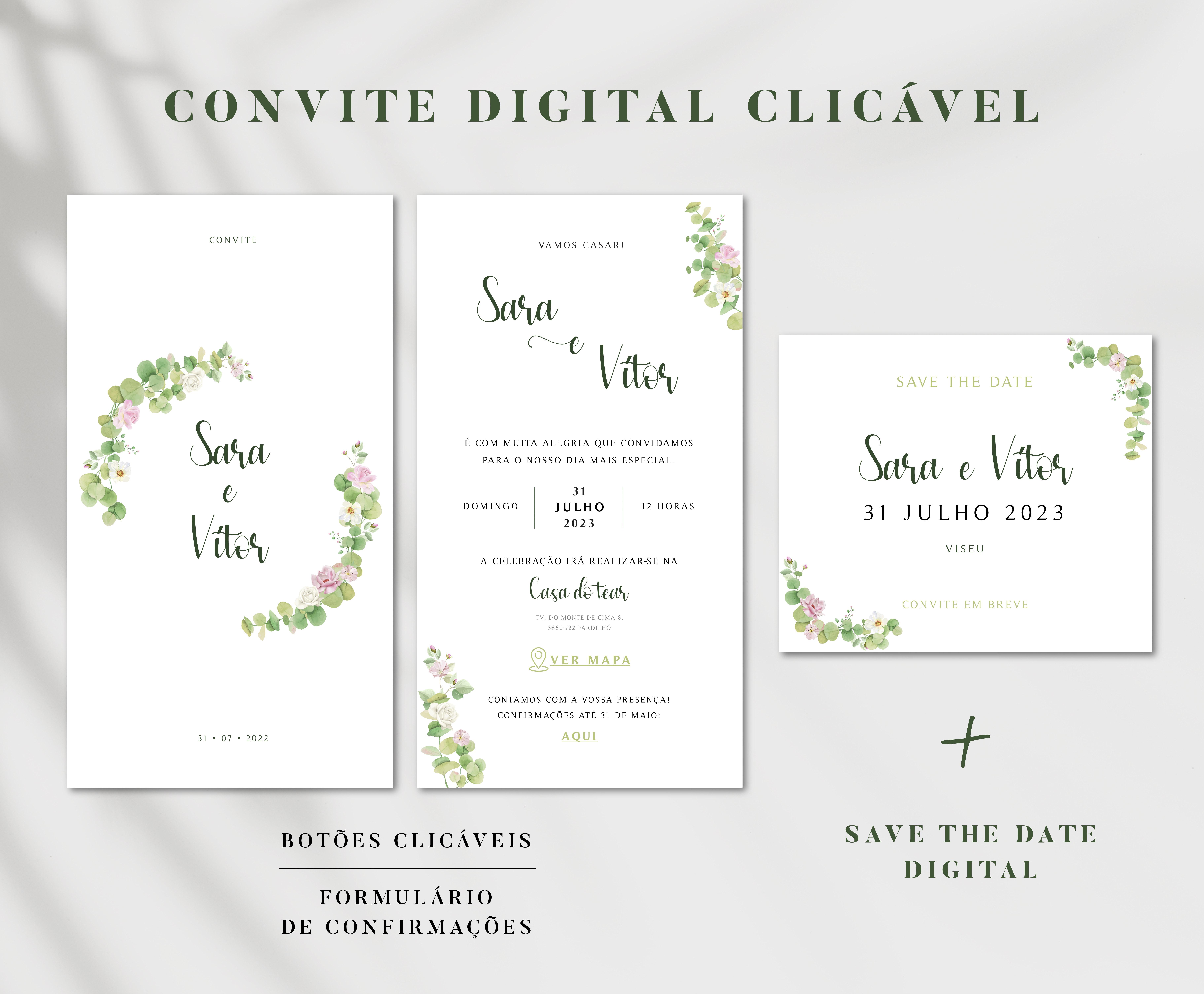Convite Romantic Greenery