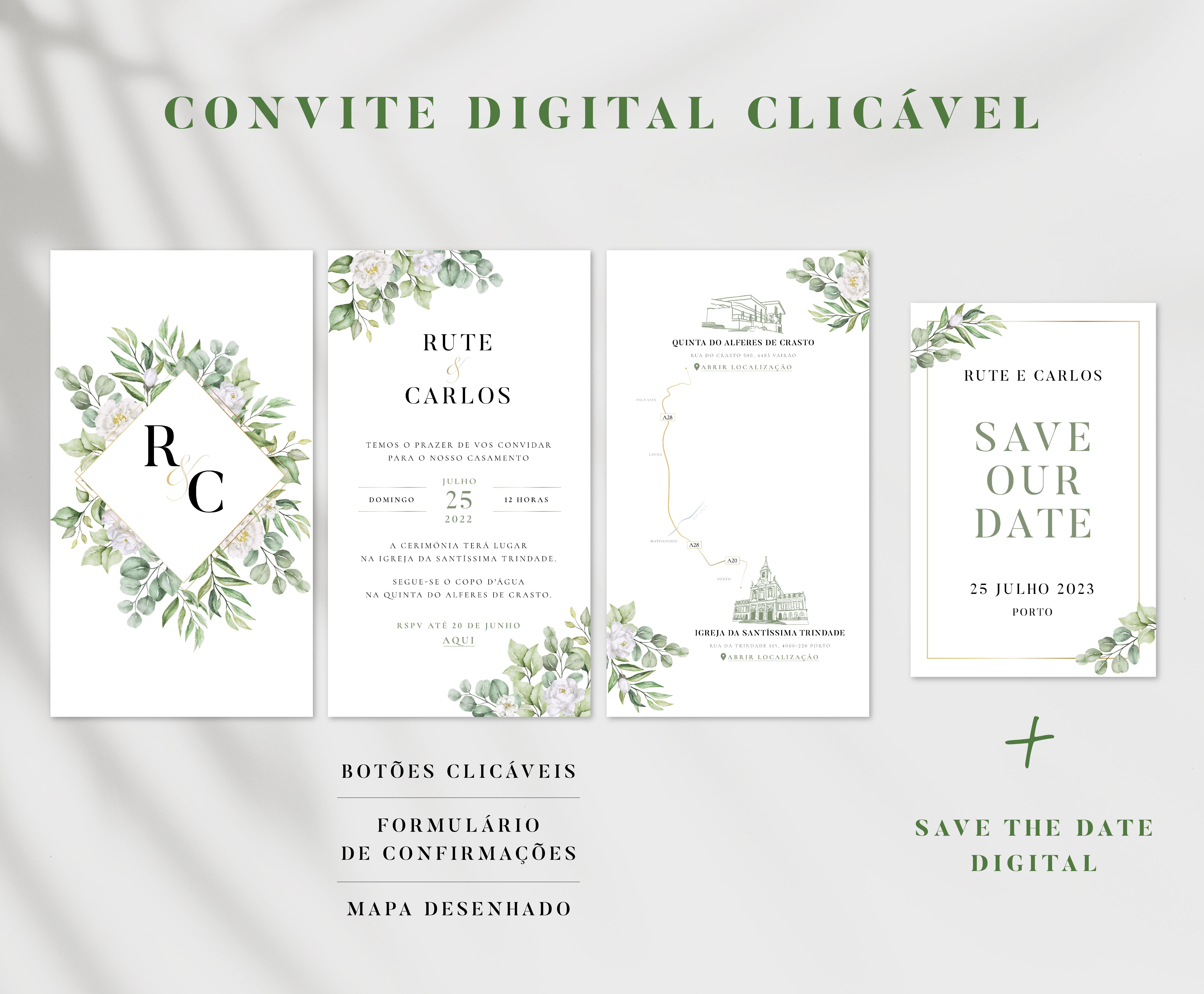Convite Classic Green (c/ Mapa)