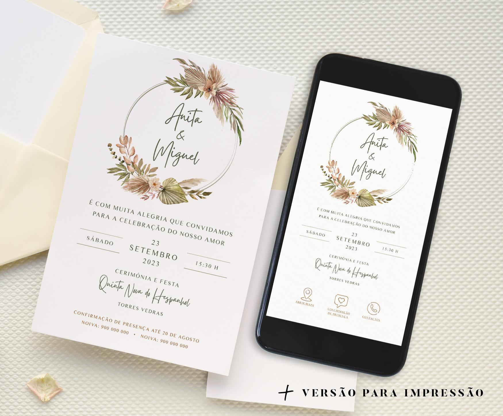 Convite Romantic Boho