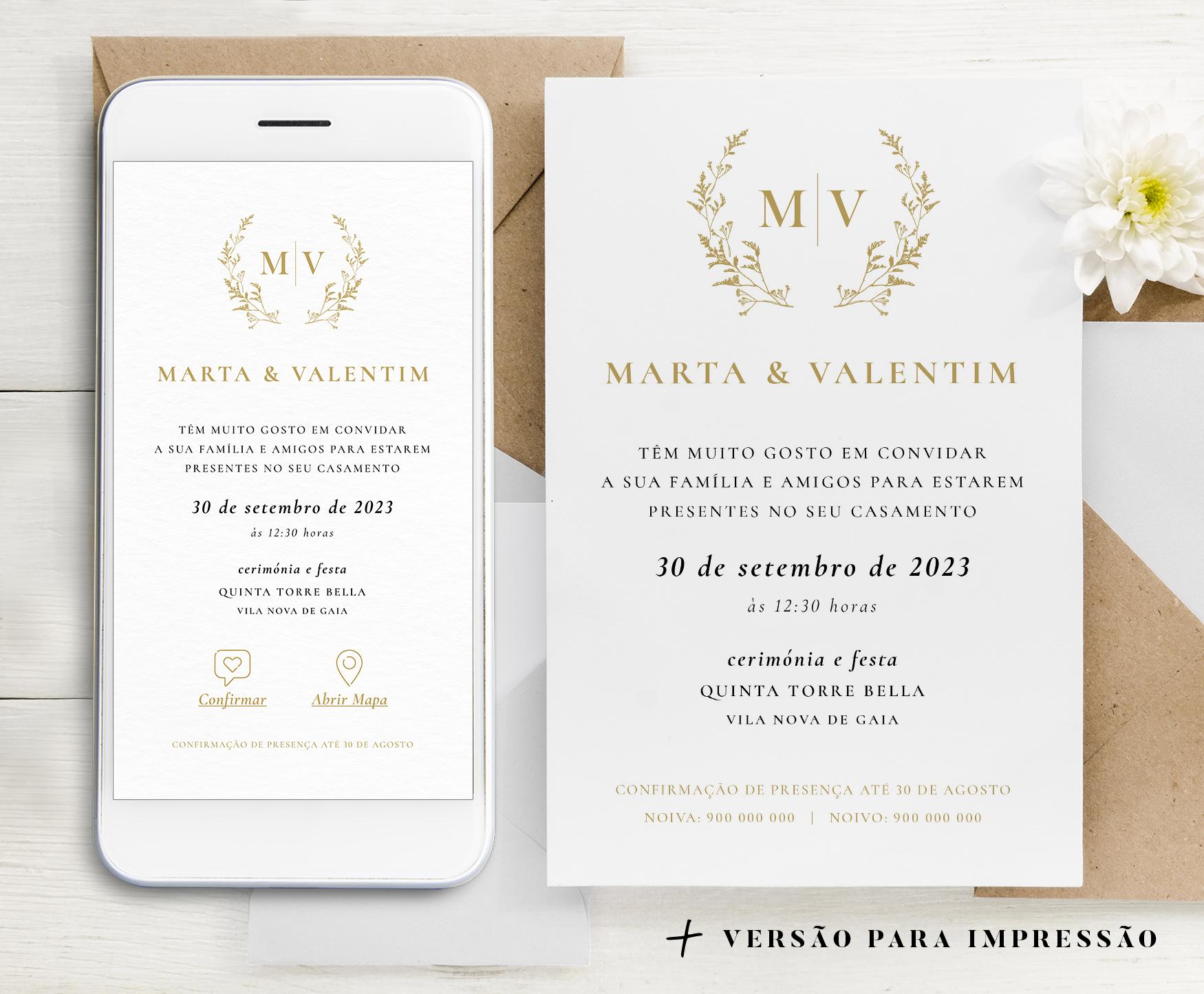 Convite Classic Monogram