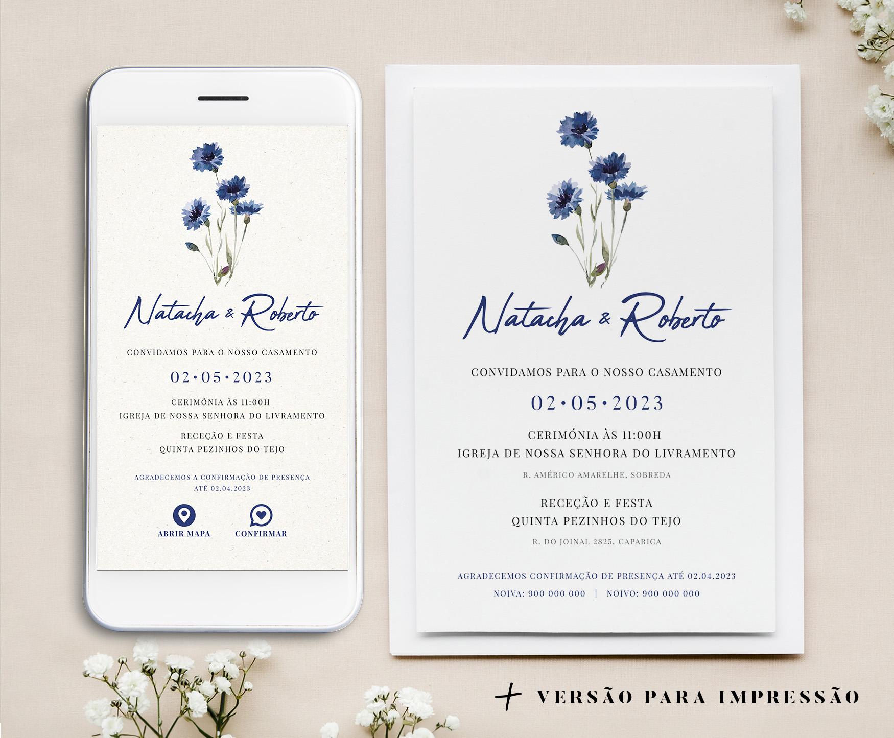 Convite Minimal Blue