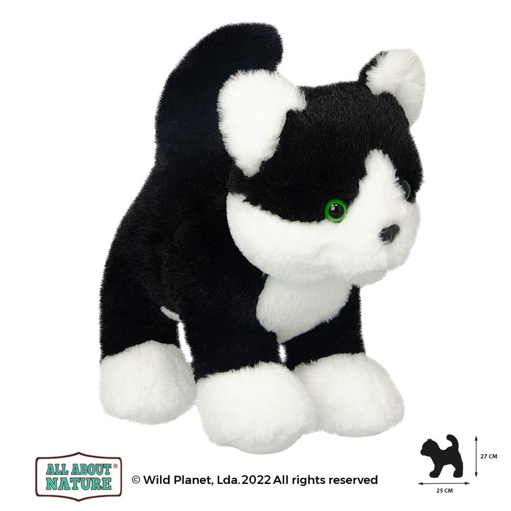 Peluche Gatinho Preto e Branco All About Nature