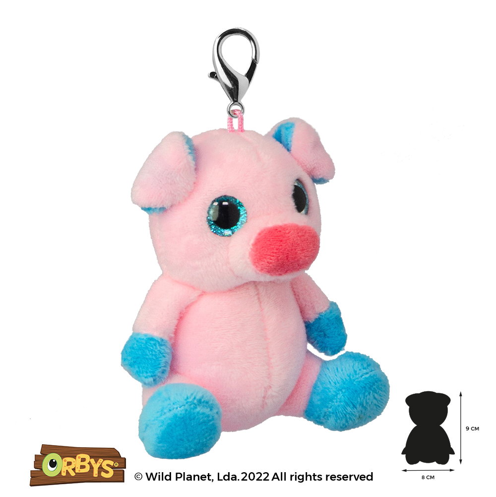 Porta Chaves de Peluche Porco Orbys