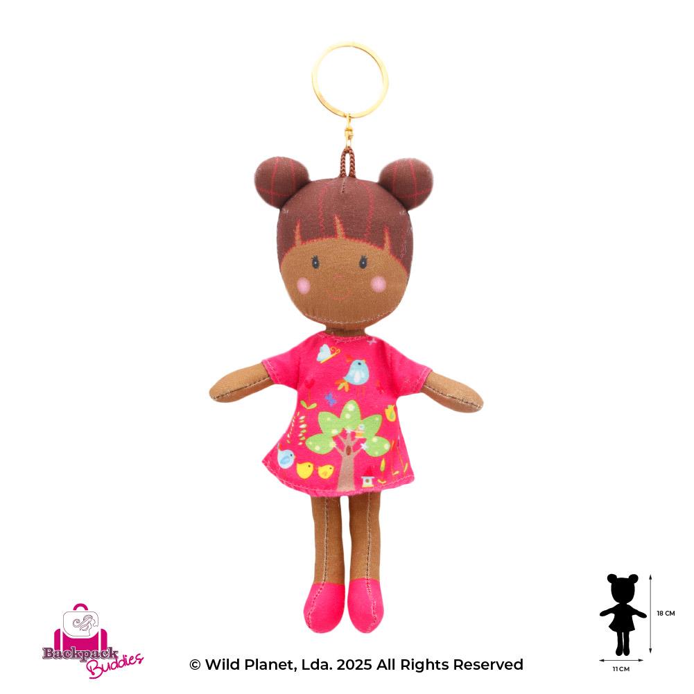 Porta-Chaves Boneca Cabelo Castanho Backpack Buddies