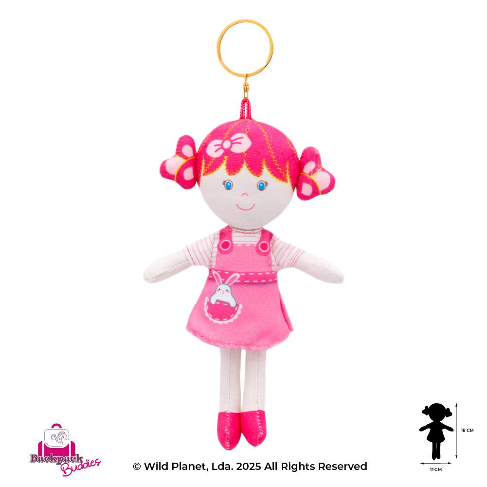Porta-Chaves Boneca Cabelo Rosa Backpack Buddies