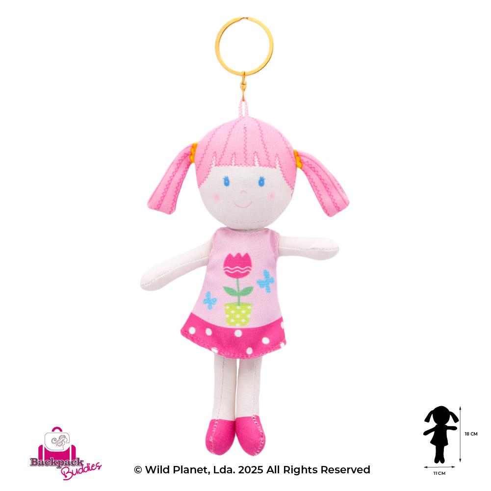 Porta-Chaves Boneca Cabelo Rosa-Claro Backpack Buddies